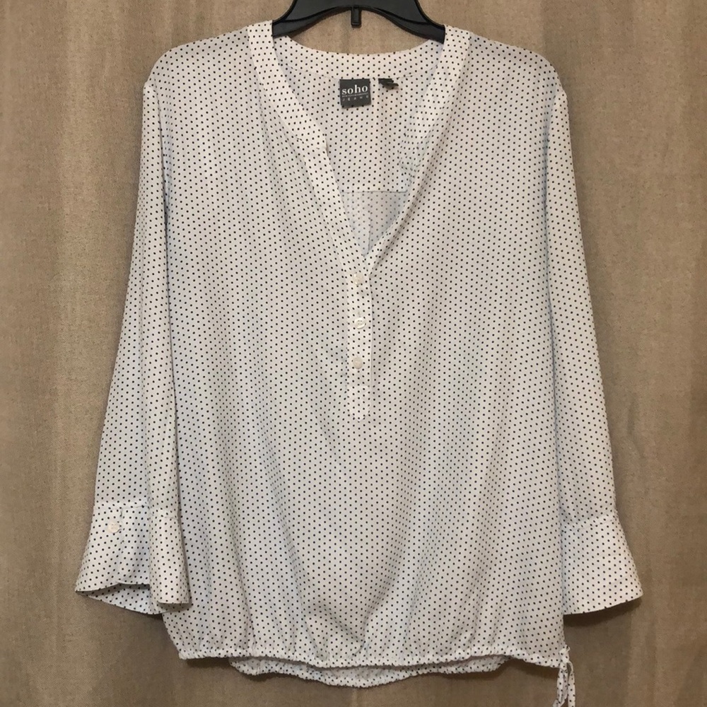 Navy Polka Dot Women’s Blouse